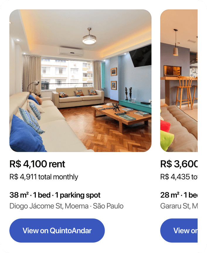 QuintoAndar narrowing rental inventory from a natural-language request in Sao Paulo